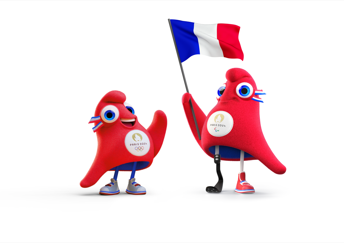 Les Phryges, mascottes de Paris 2024 Paralympic Team Belgium